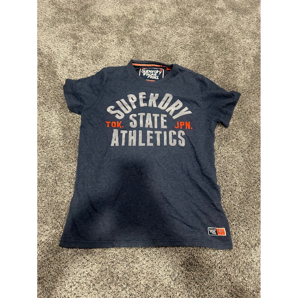 Superdry Mens Track & Field State Athletics Graphic T-Shirt Navy Blue Large L